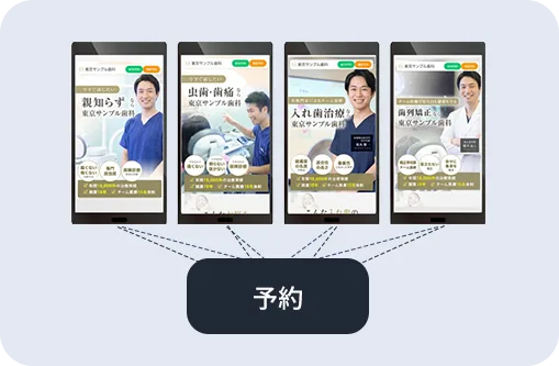 スマホ画面と予約ボタン